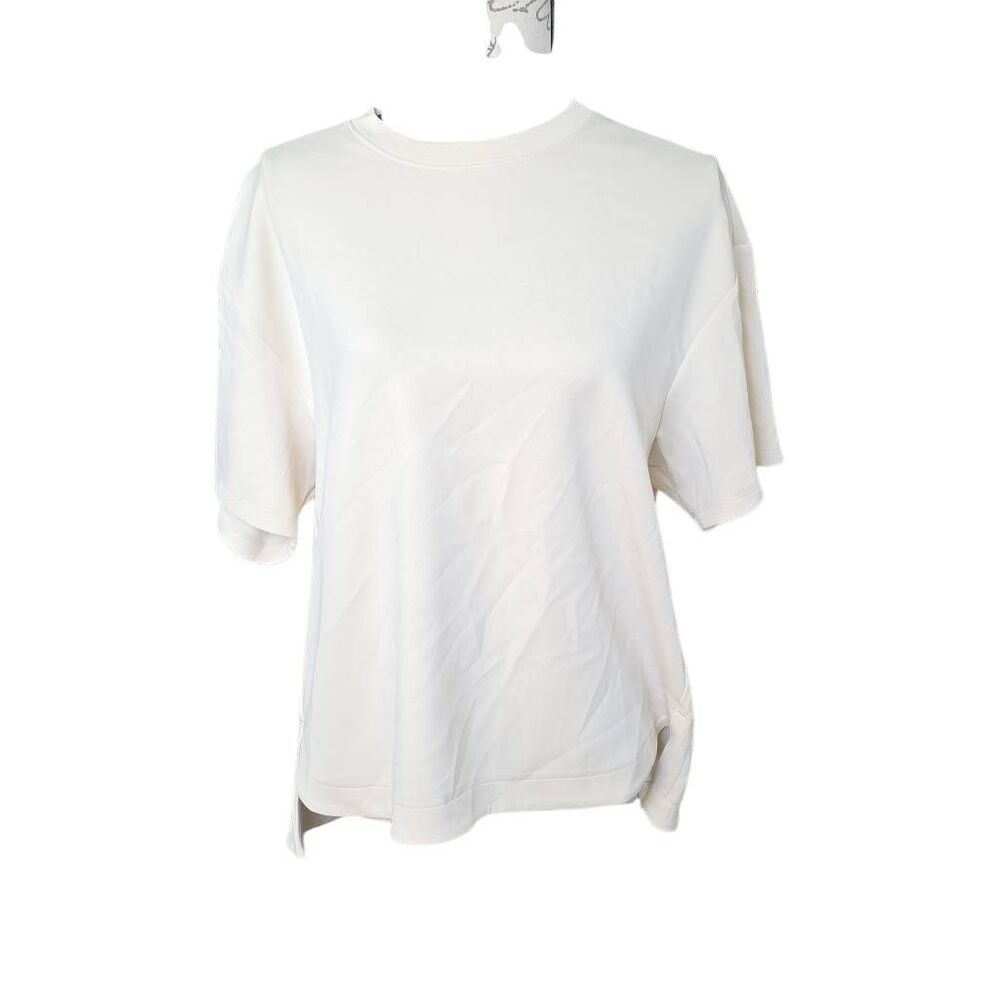 Member's Mark Women's Size Large Almond Short Sleeve Luxe Sandwashed Shirt